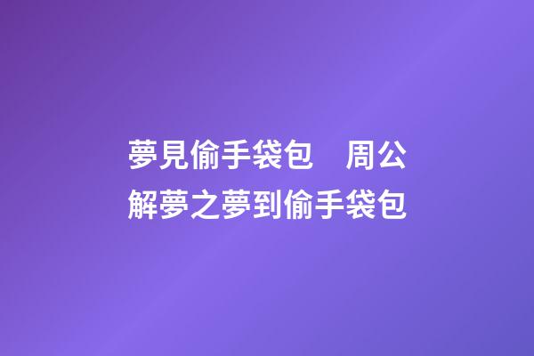 夢見偷手袋包　周公解夢之夢到偷手袋包